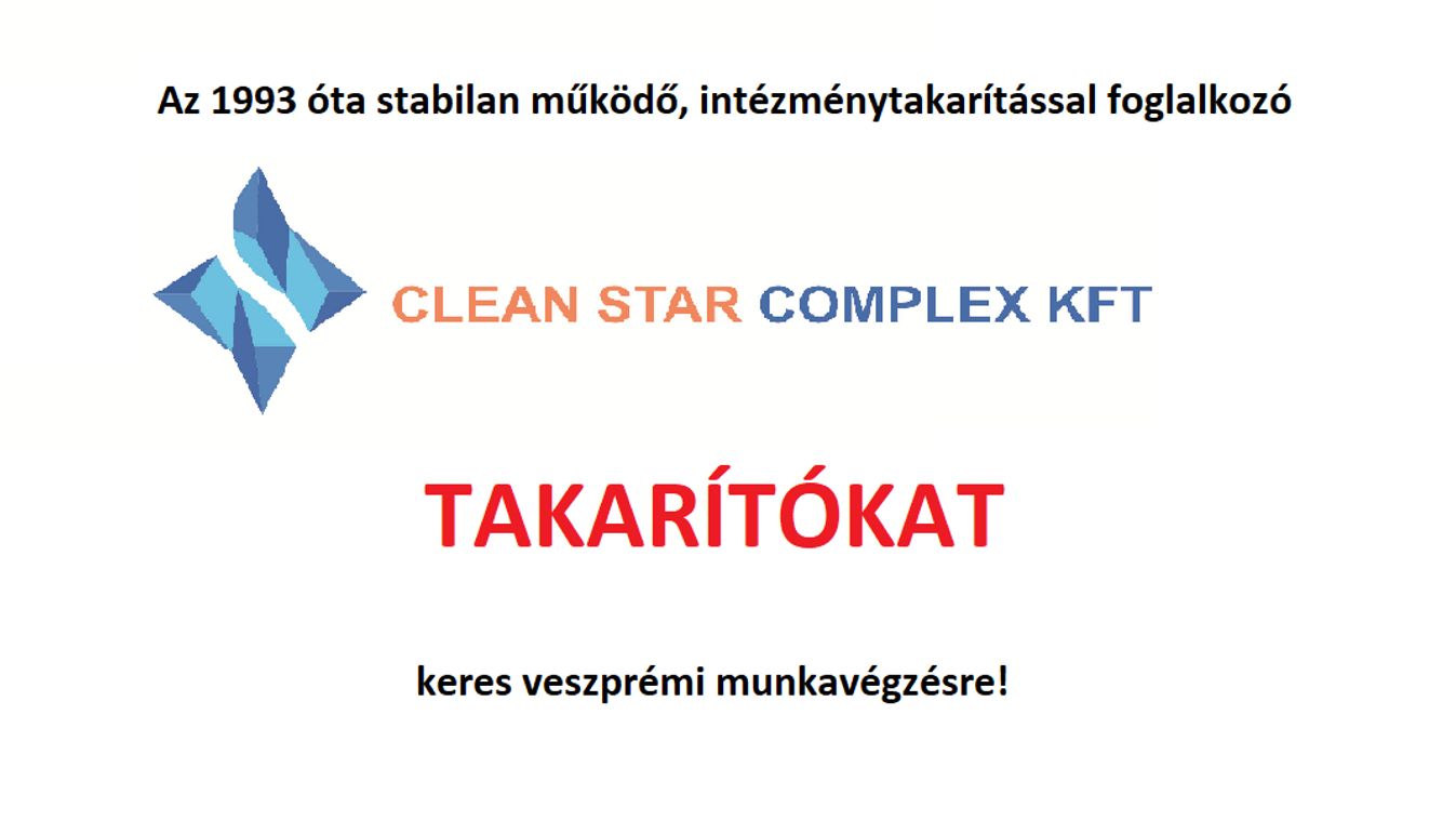 Takarító kollégákat keresünk