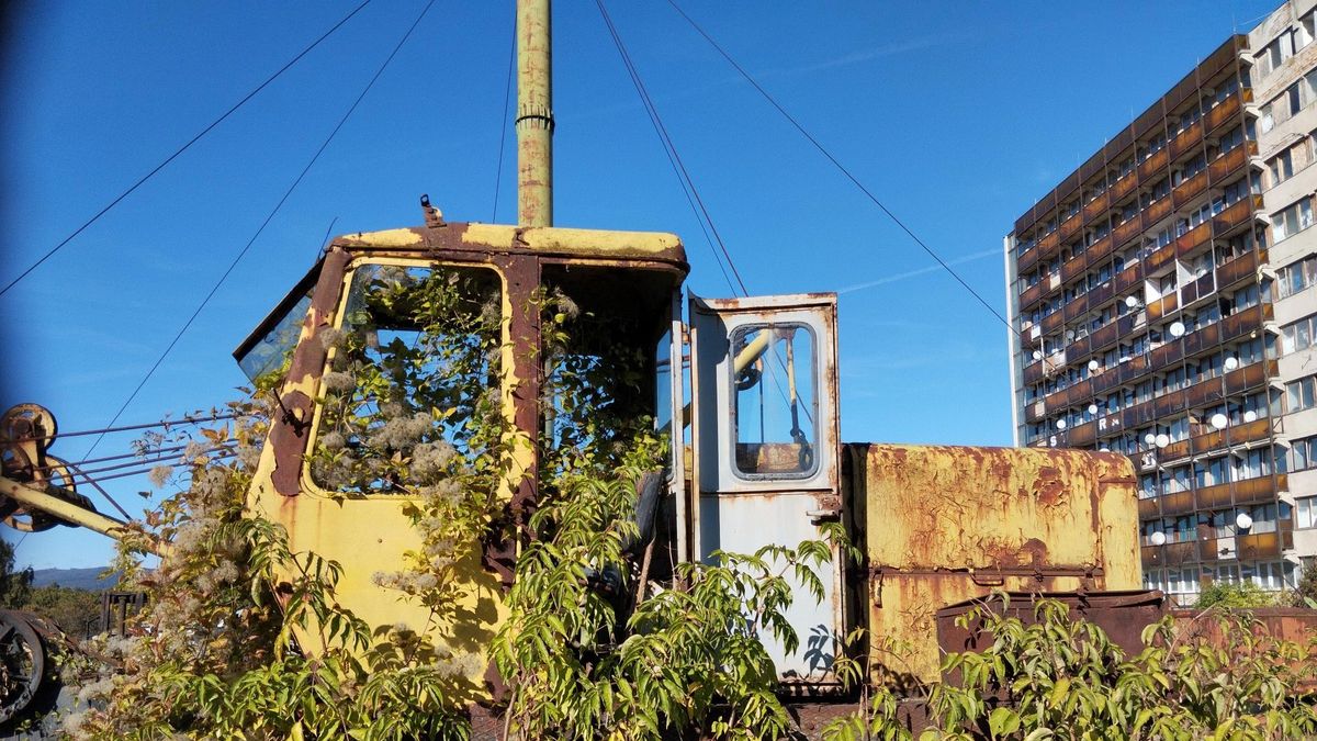 Rozsdás, régi gépek a veszprémi "Építőgép kiállításon"