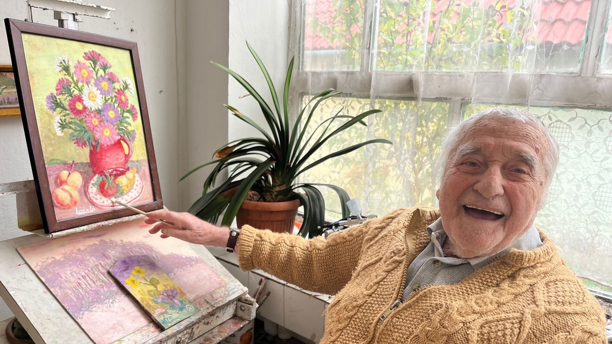 A Szent György-hegyet is megmássza Kisapáti fáradhatatlan, 96 éves festője