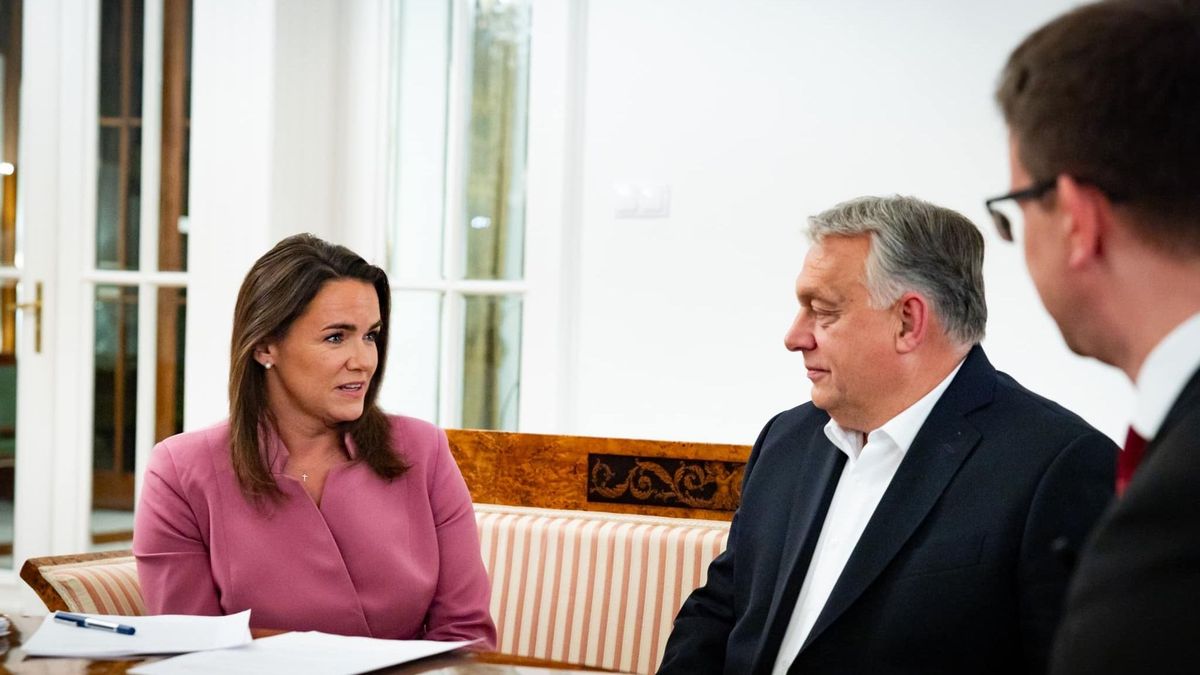 Novák Katalin fogadta Orbán Viktort