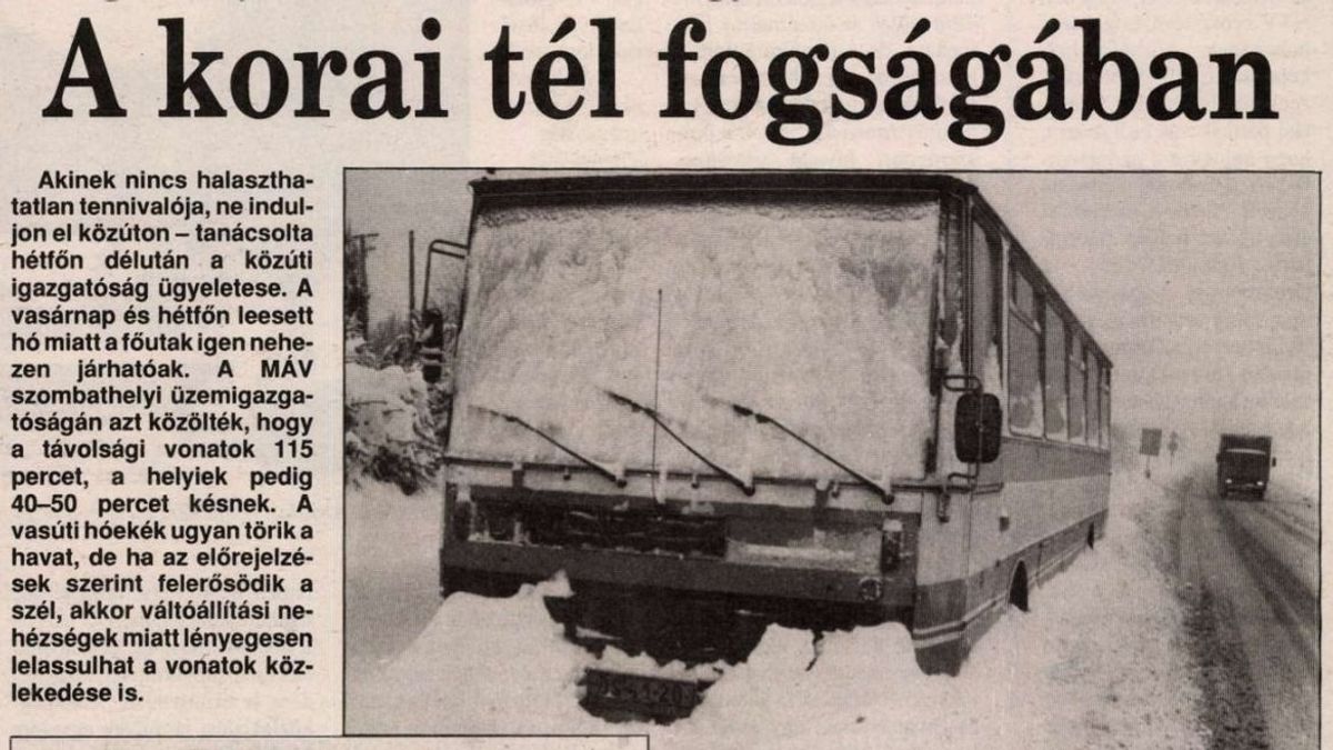 A hó fogságába került Veszprém - harminc évvel ezelőtt kemény tél volt novemberben