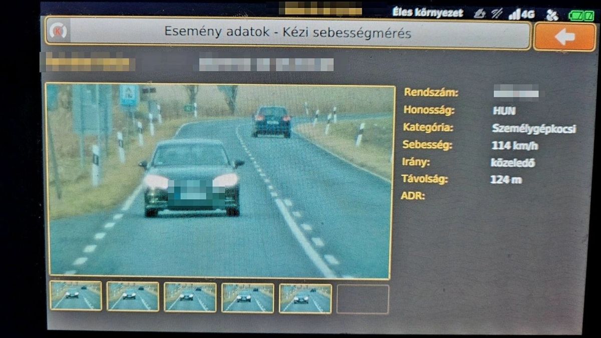 60 helyett 114 kilométeres sebességgel száguldott egy sofőr