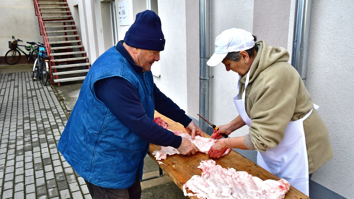 A disznóvágás idei sem maradt el Ajkán