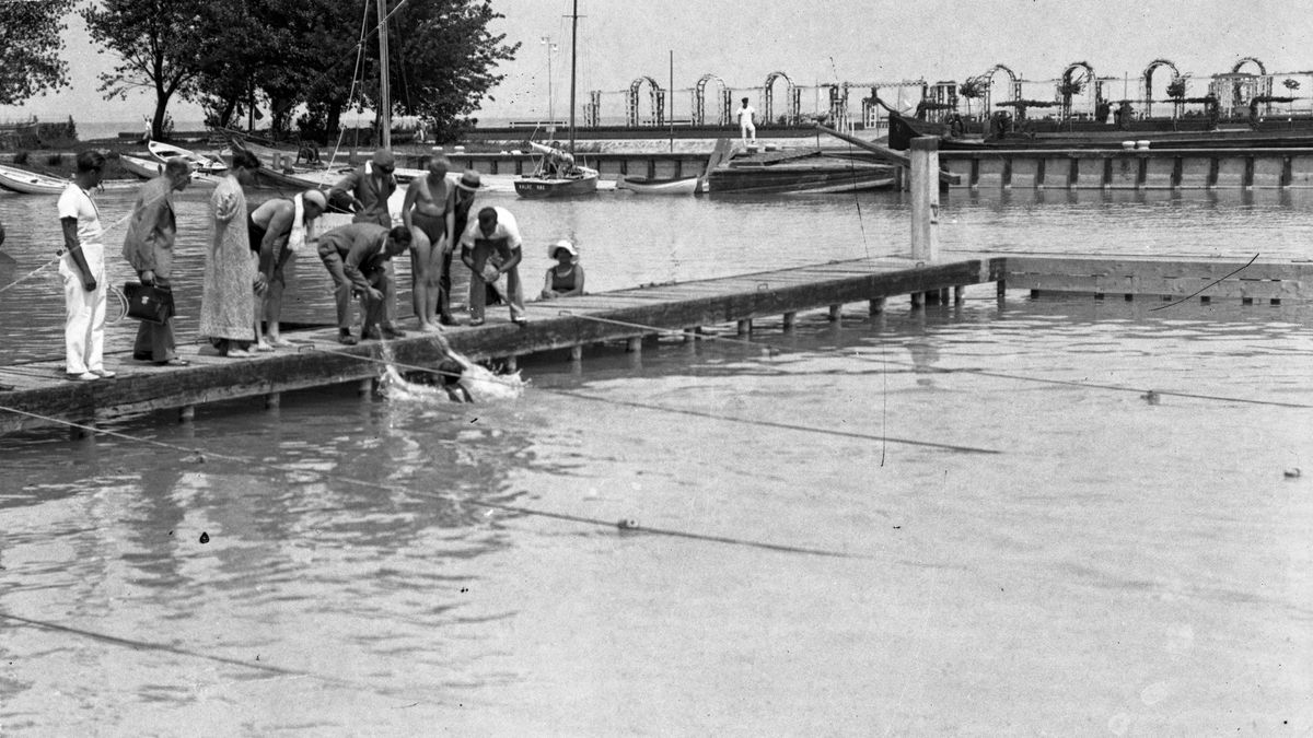 Híres Balaton-átúszók a régmúltból - Szekrényessy Kálmán, Balatoni Károly, Belházy Bimbi