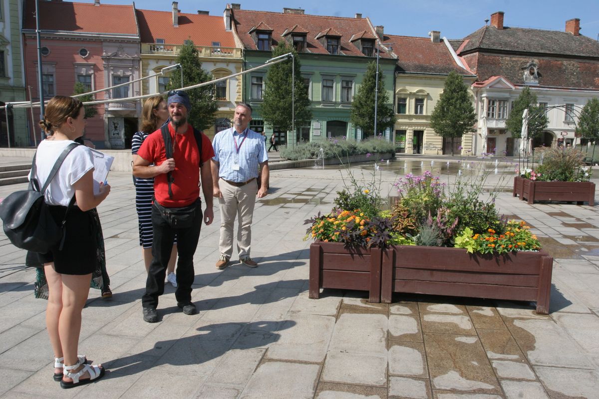 A Virágos Magyarország zsűrije a pápai Fő teret is megtekintette