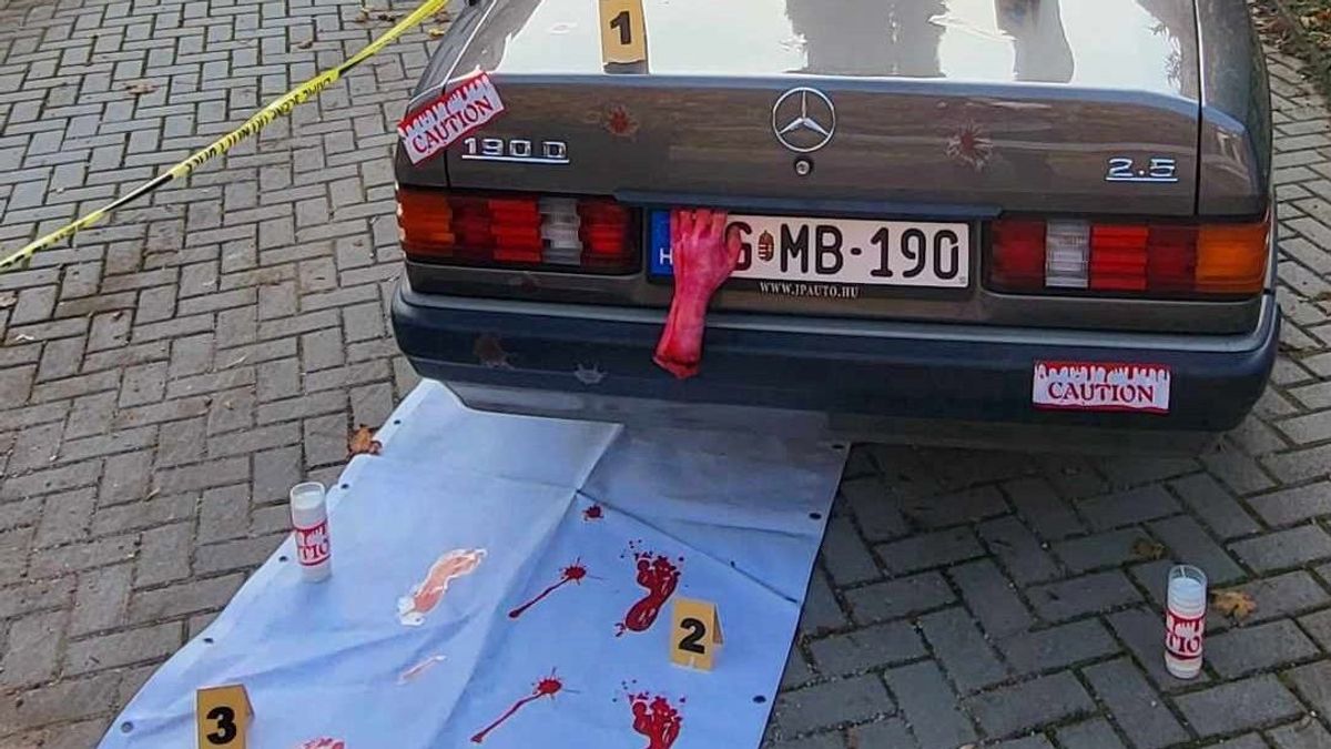 Hajnali helyszínelés a Bakonyban, véres autónál – Mutatjuk a zombitámadás nyomait (képgaléria)