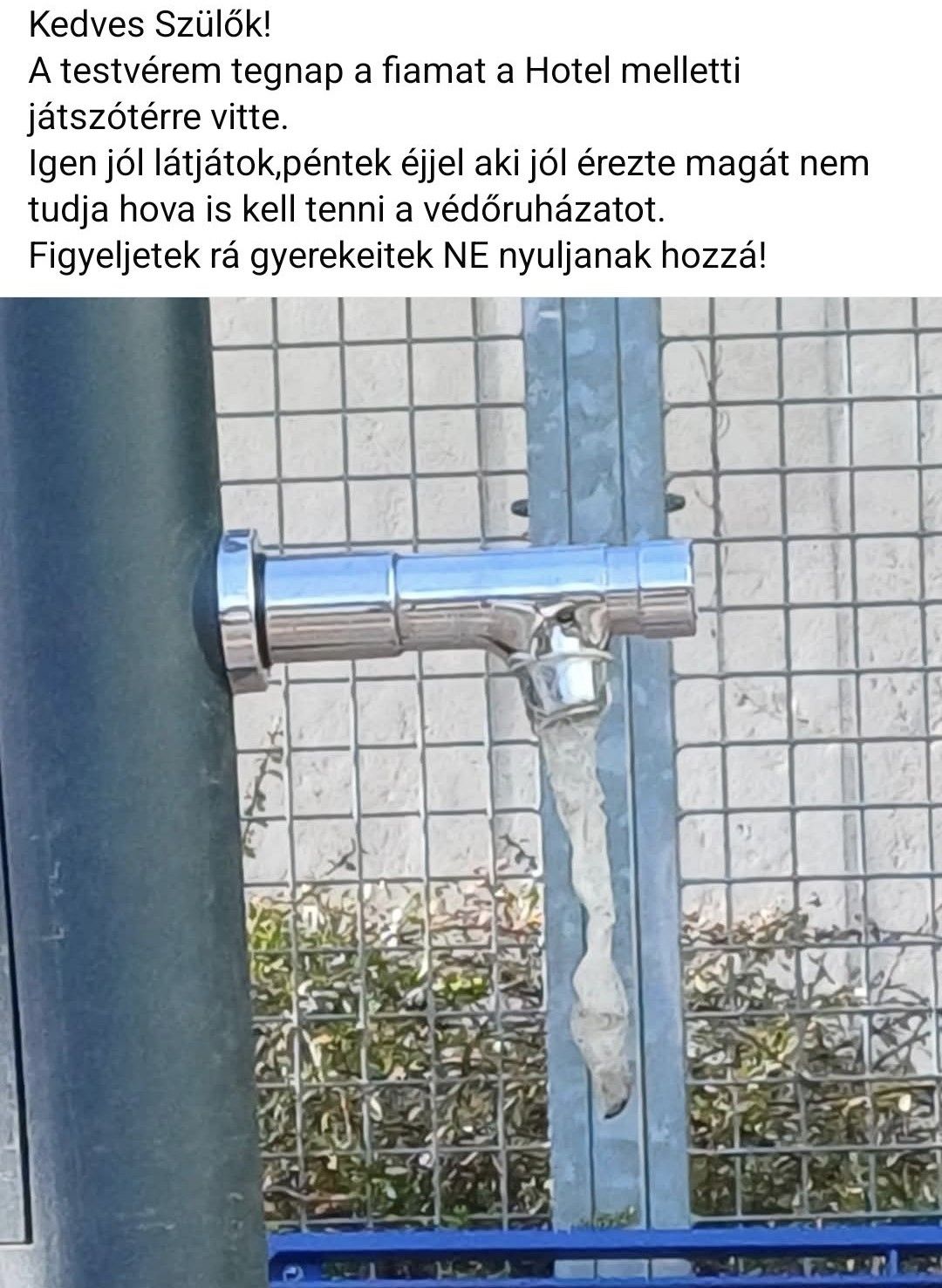 Döbbenet a játszótéren: használt óvszert hagytak a csapon