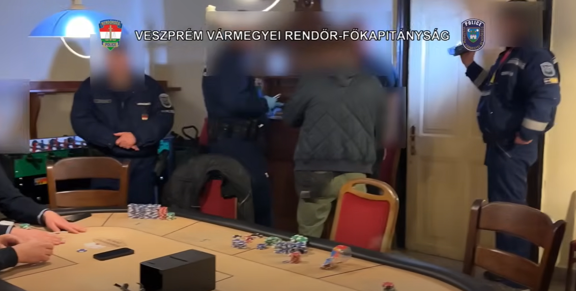 Illegális pókerparti rajtaütés Veszprémben
