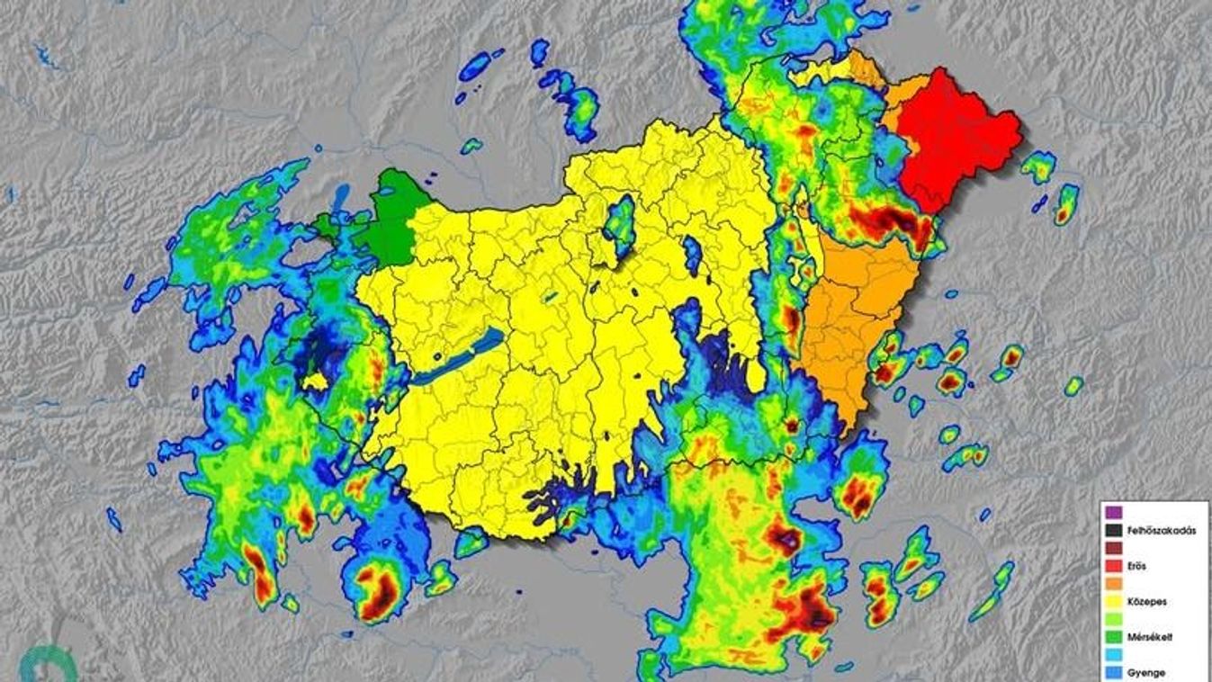Kiadták a harmadfokú riasztást a várható heves zivatarok miatt