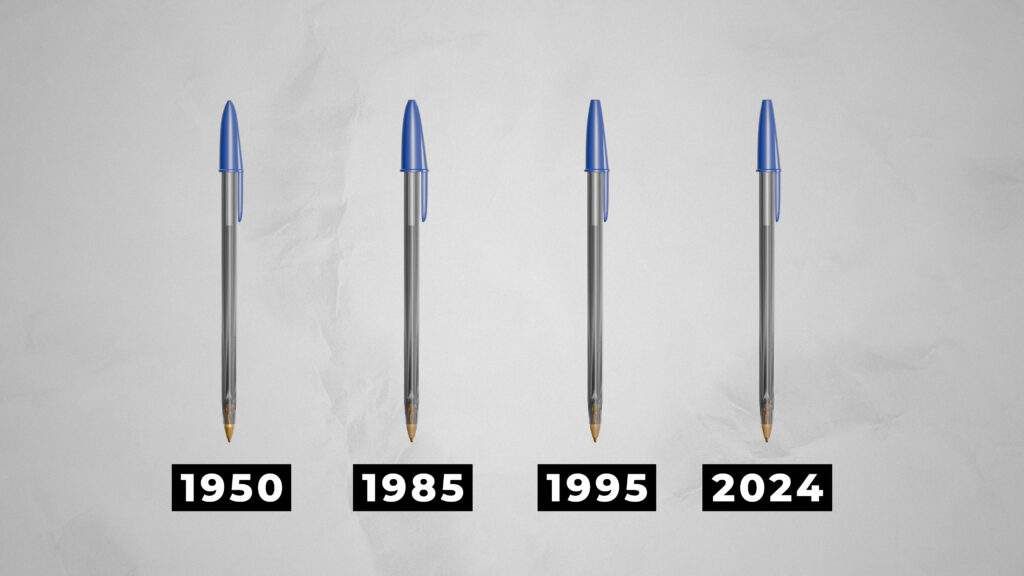 A BIC Cristal golyóstoll evolúciója Kép: primalnebula.com