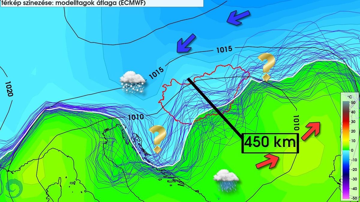 Vízválasztó: eső vagy hó érkezik? Extrém időjárási bizonytalanság a hét második felében
