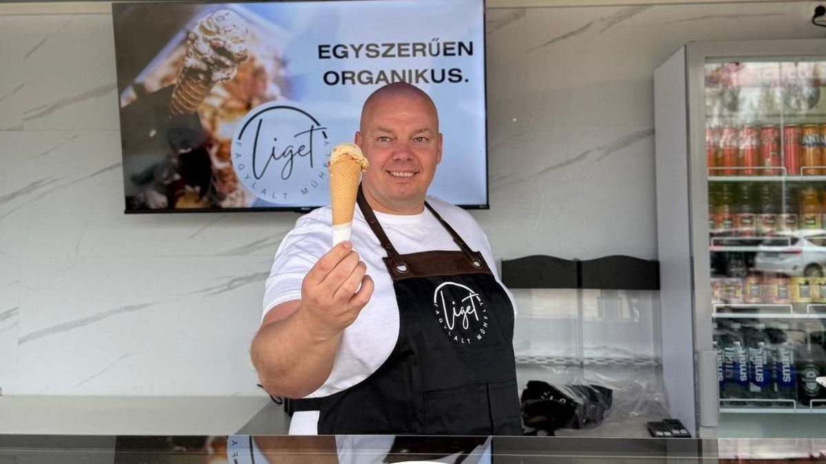 Megnyílt Ajka egyetlen organikus fagyizója – világbajnok fagylaltmester áll mögötte +videó