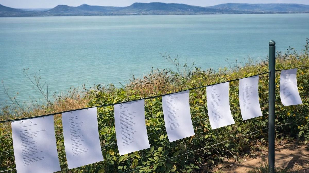 Lobognak a versek a Balatonnál: verssorok lepték el a vízparti sétányt