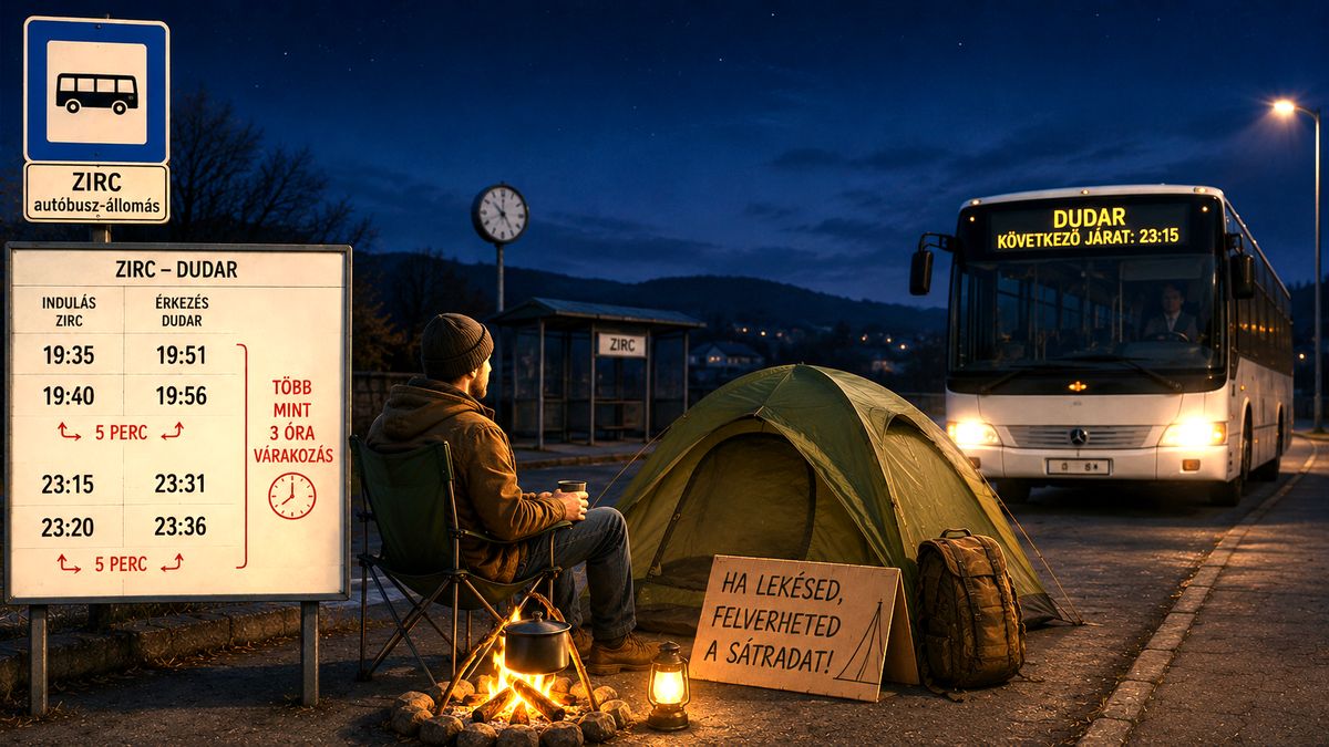 Hihetetlen menetrend a Bakonyban: két busz öt percen belül, aztán órákig semmi