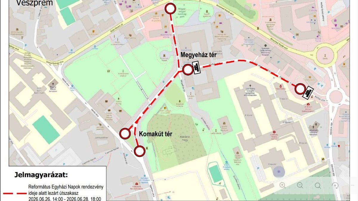 Forgalmi korlátozásokra kell számítani Veszprém belvárosában a REND fesztivál miatt