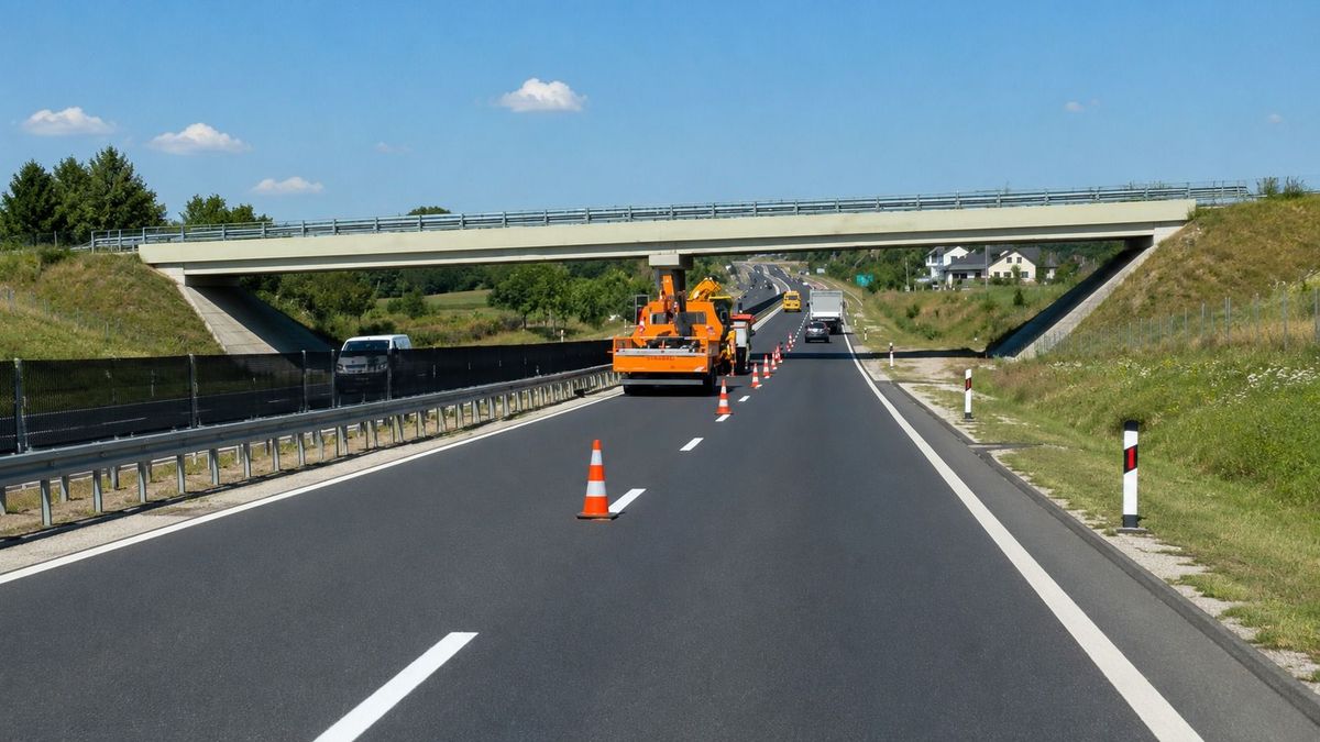 Félpályás lezárás a 8-as főúton Bánd után – Sérült szalagkorlátokat cserél a Magyar Közút (videó)